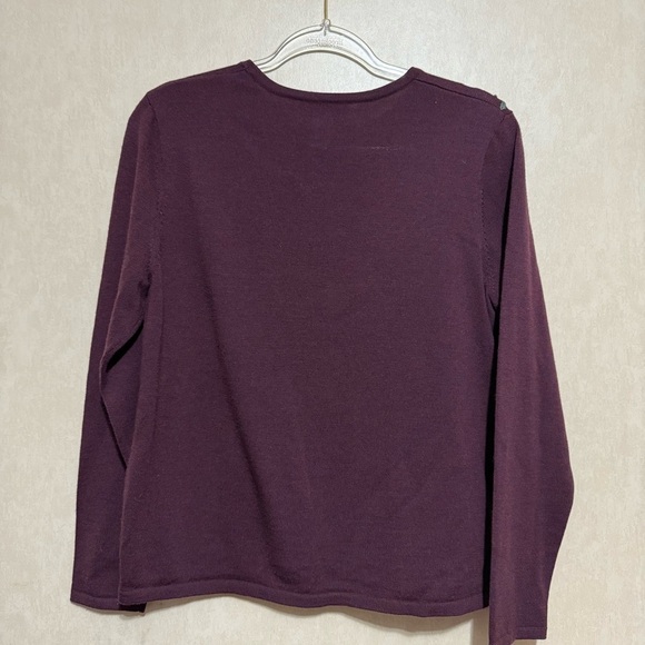 Vintage Pendleton Purple Merino Wool Embroidered Floral Sweater - Picture 3 of 4